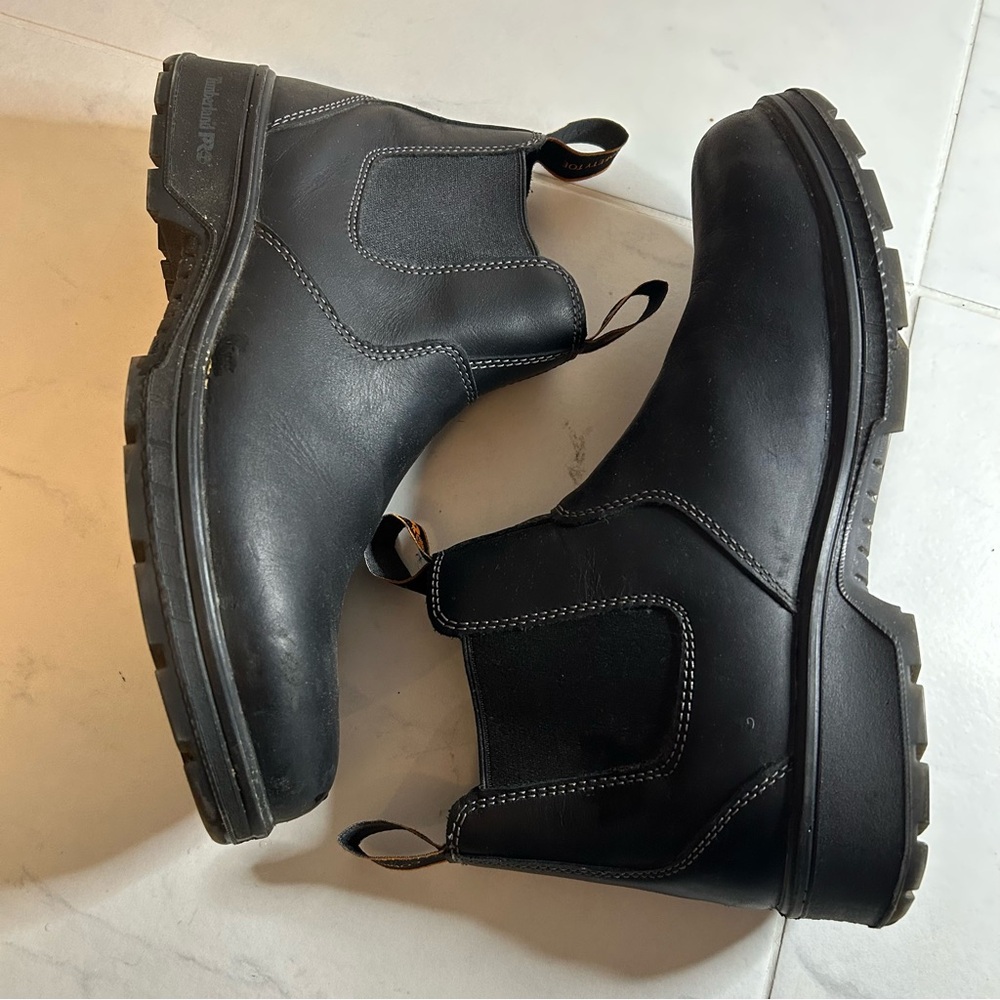 Timberland PRO csa Black Leather Pull-On Boots / steel toed. Like new! - Picture 2 of 12
